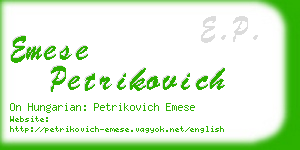 emese petrikovich business card